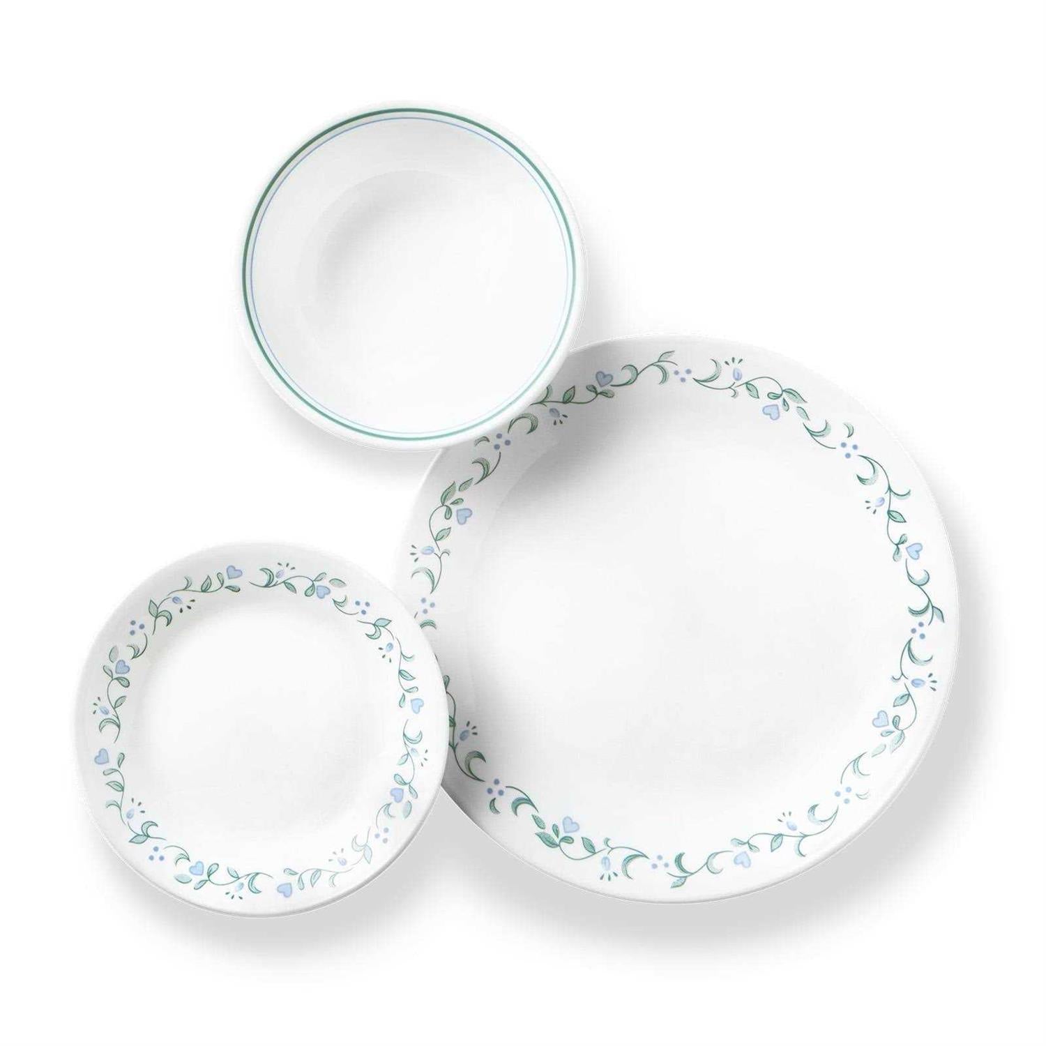 Corelle Country Cottage White and Blue 12 Piece Dinnerware Set