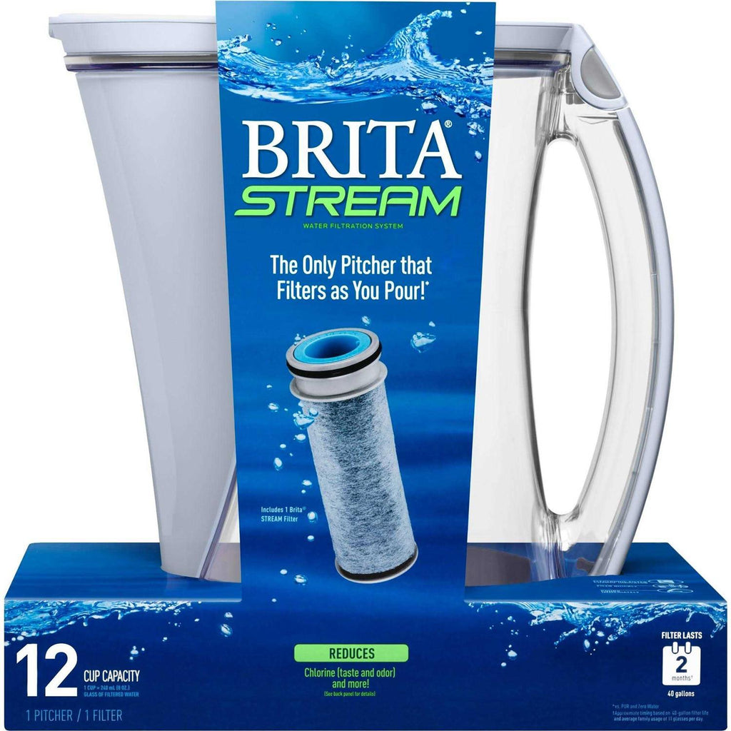 Brita Stream 12-Cup Filter as You Pour Water Pitcher