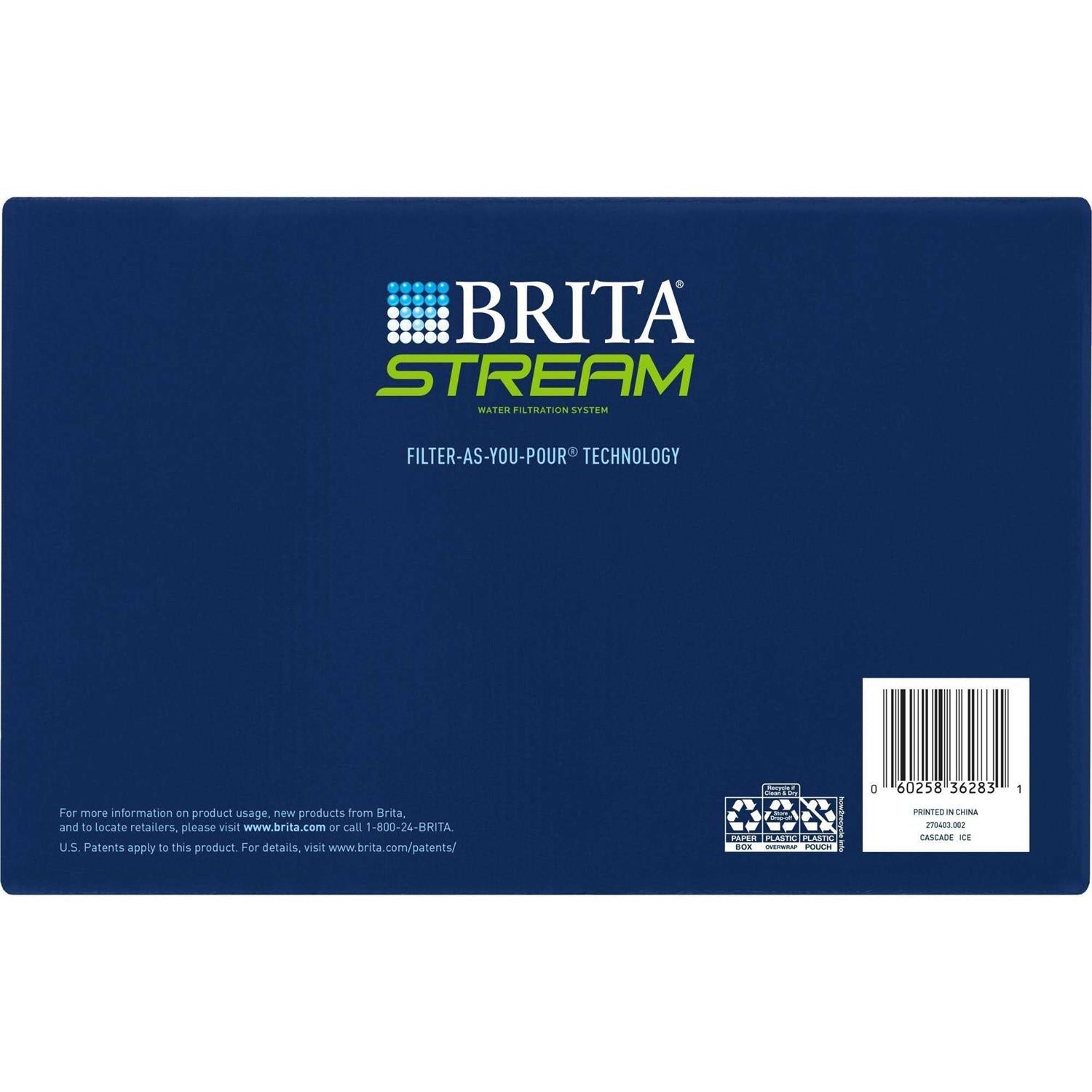 Brita Stream 12-Cup Filter as You Pour Water Pitcher