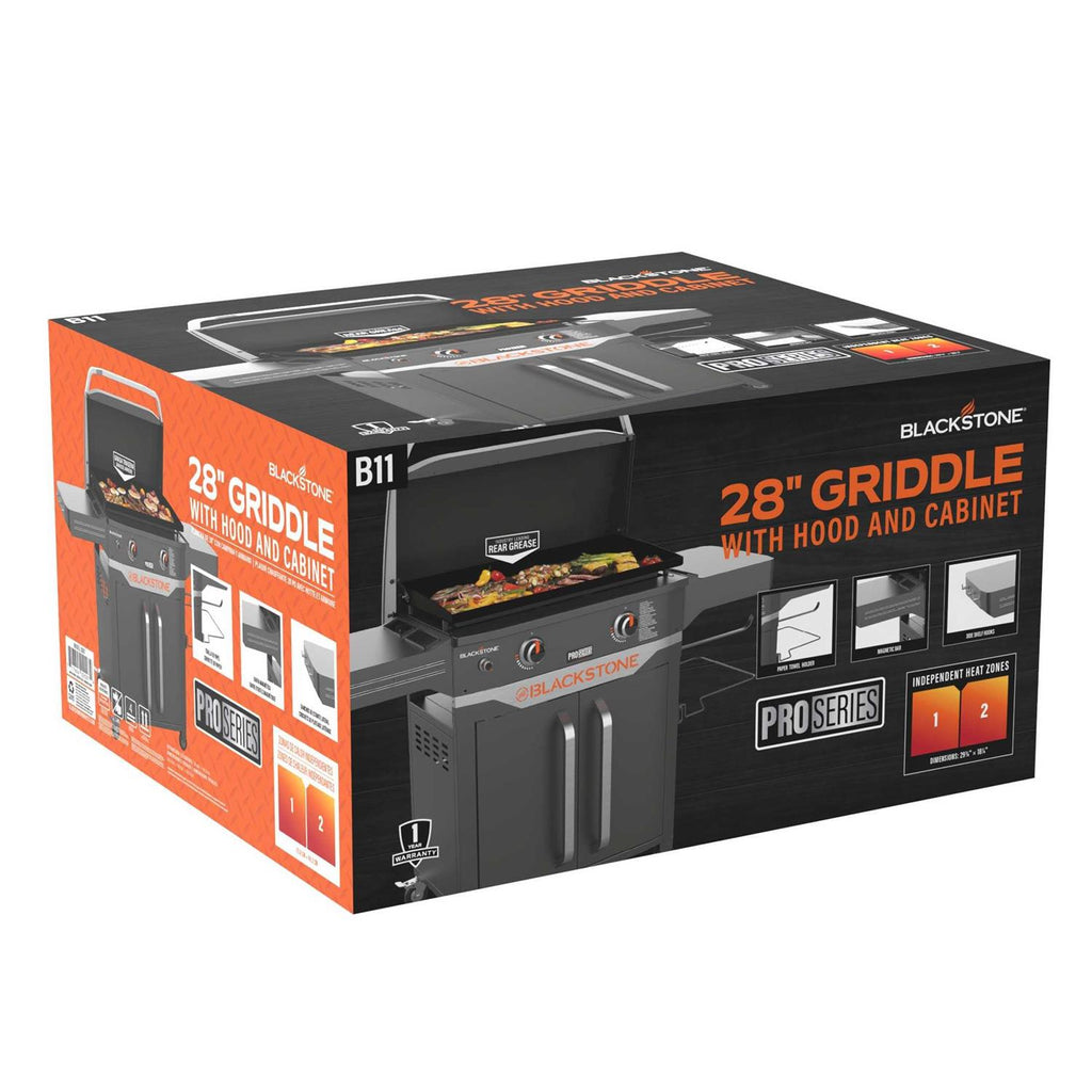 Blackstone ProSeries 2 Burner 28 Outdoor Cabinet Griddle with Hood